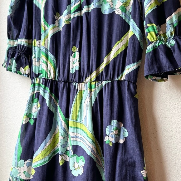 VILAGALLO 30145 NAVY BRISVANE PRINT VESTIDO CHERRYL DRESS Sz 8 - Picture 8 of 15